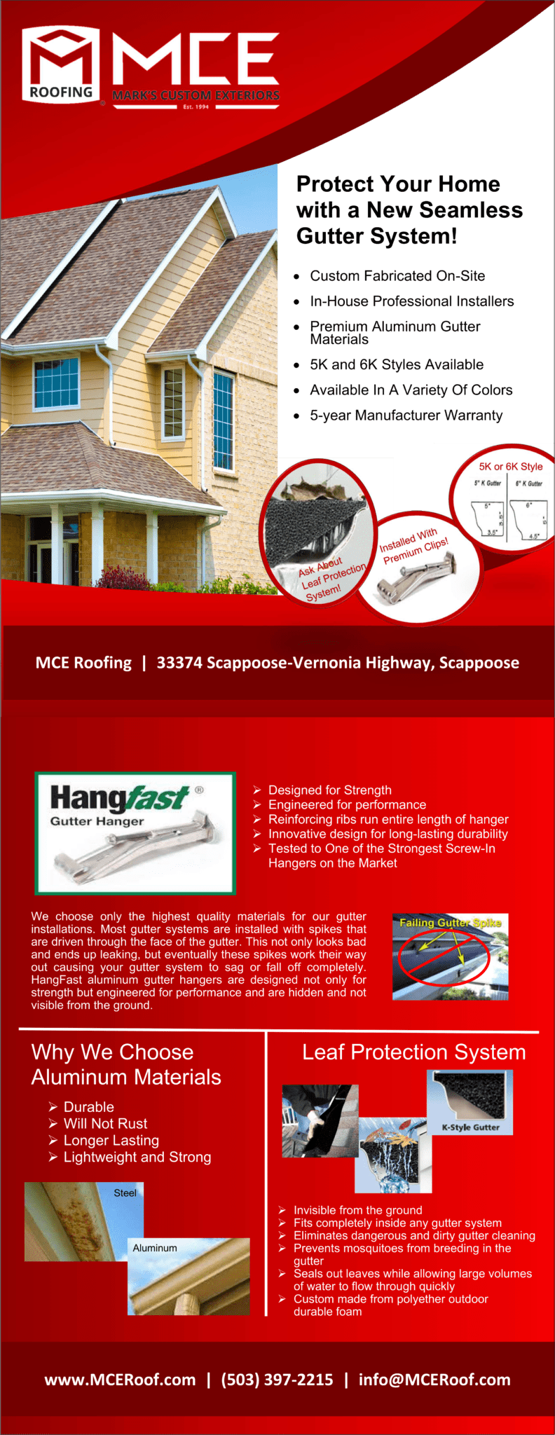 Seamless Gutter Systems by MCE Roofing MCE Roofing