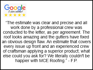 MCE Roofing 5 Star Google Reviews