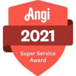 MCE Roofing Angi Super Service Award Badge 2021