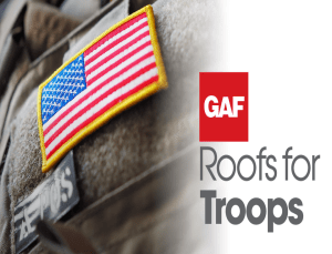 GAF Roofs for Troops rebate from MCE Roofing